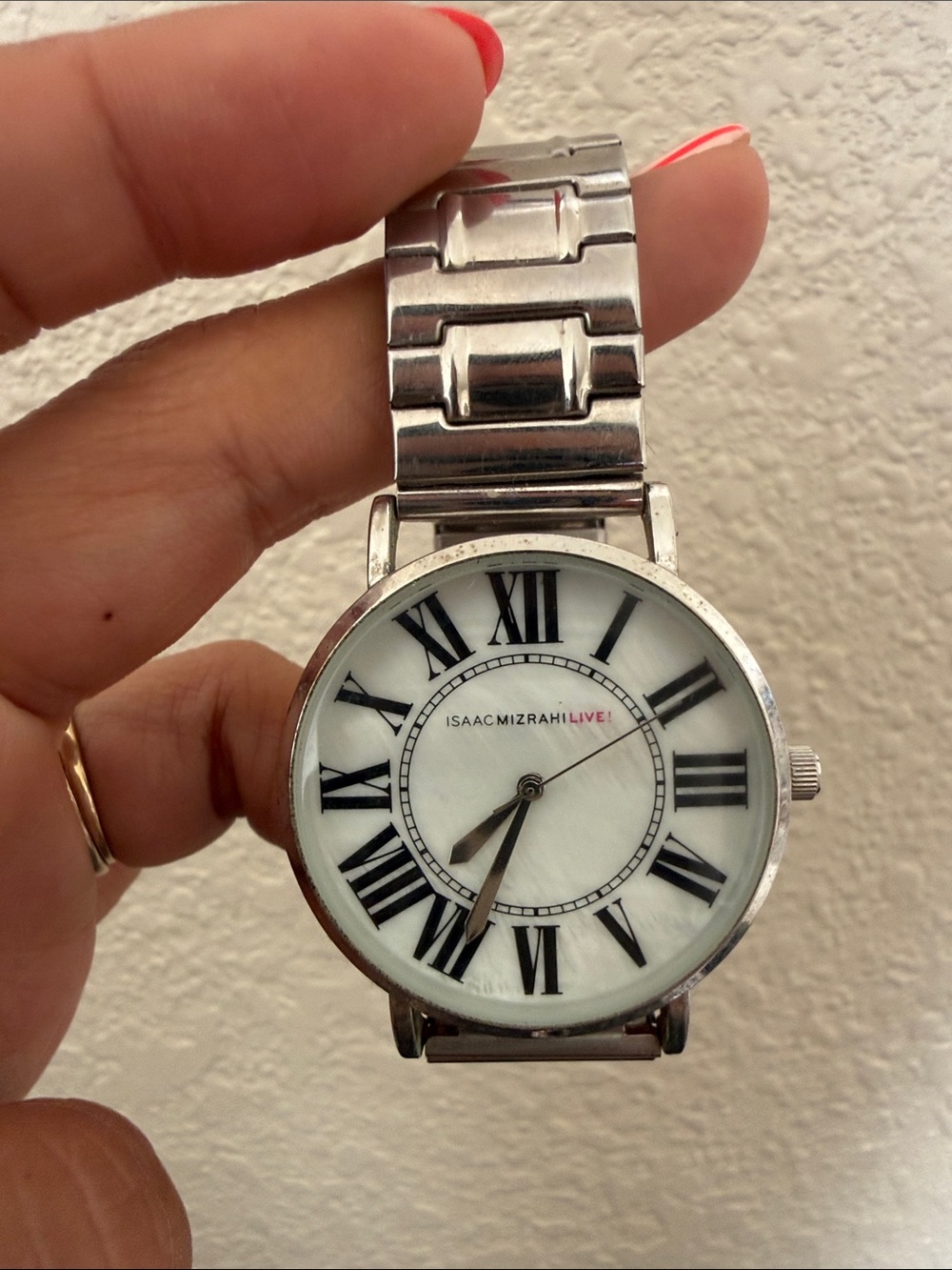 Isaac Mizrahi Silver and White Men's Roman Numeral Watch